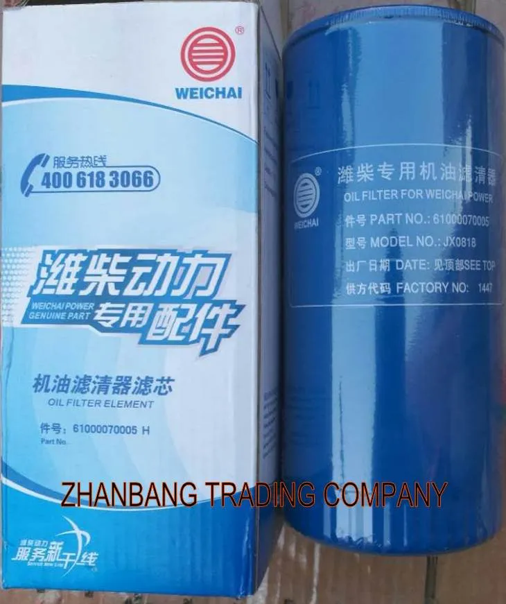 Sinotruk کامیون کمپرسی WD615 Diesel Engine Oil Fitler 6100007005